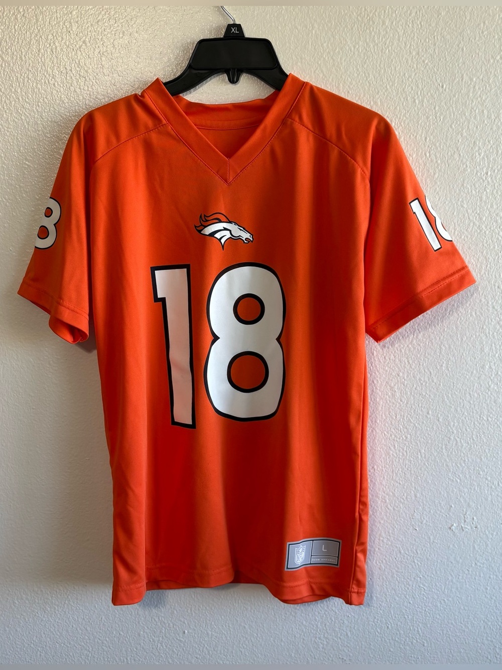 NFL Youth Large Peyton Manning Denver Broncos Orange Jersey Team Football Sporty